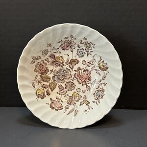JOHNSON BROTHERS Coupe Cereal Bowl Staffordshire Bouquet Brown Multicolor VTG